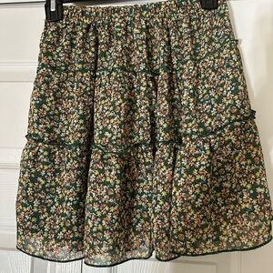 Arizona Jean Company Floral Mini Skirt - Green and Pink